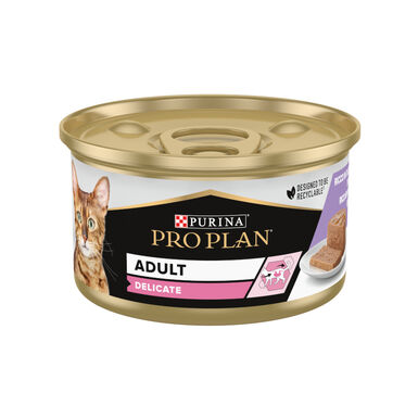 Pro Plan Adult Delicate Mousse de Peru em lata para gatos 